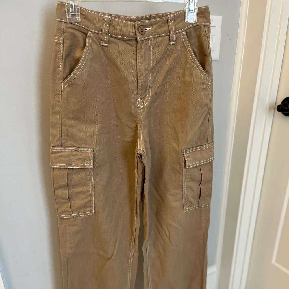 H&M wide leg cargo cotton stretch size 0